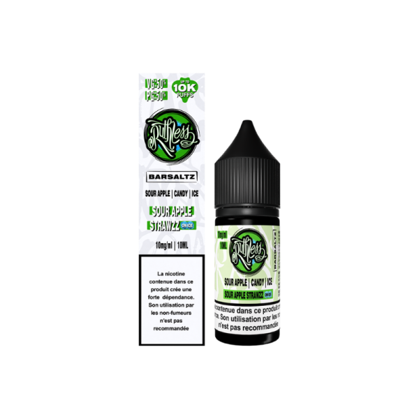Sour Apple Strawzz On Ice 10ml 20mg BarSaltz Ruthless