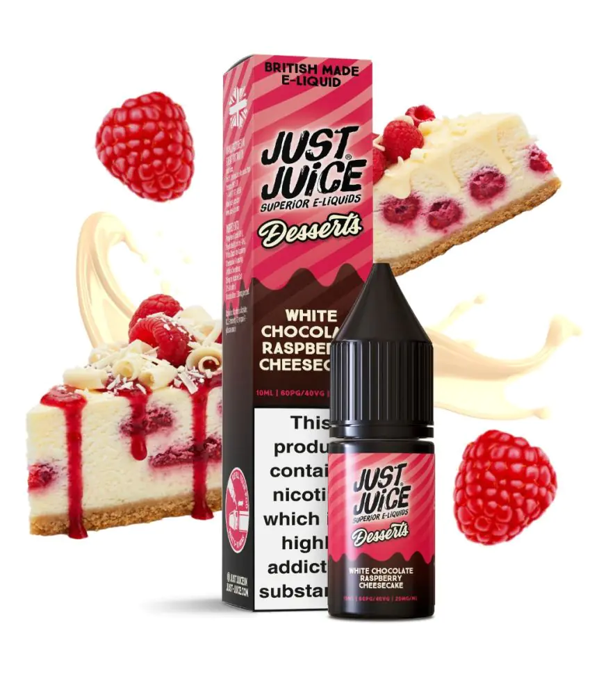 WHITE CHOCOLATE RASPBERRY CHEESECAKE 10ML 20MG DESSERTS JUST JUICE